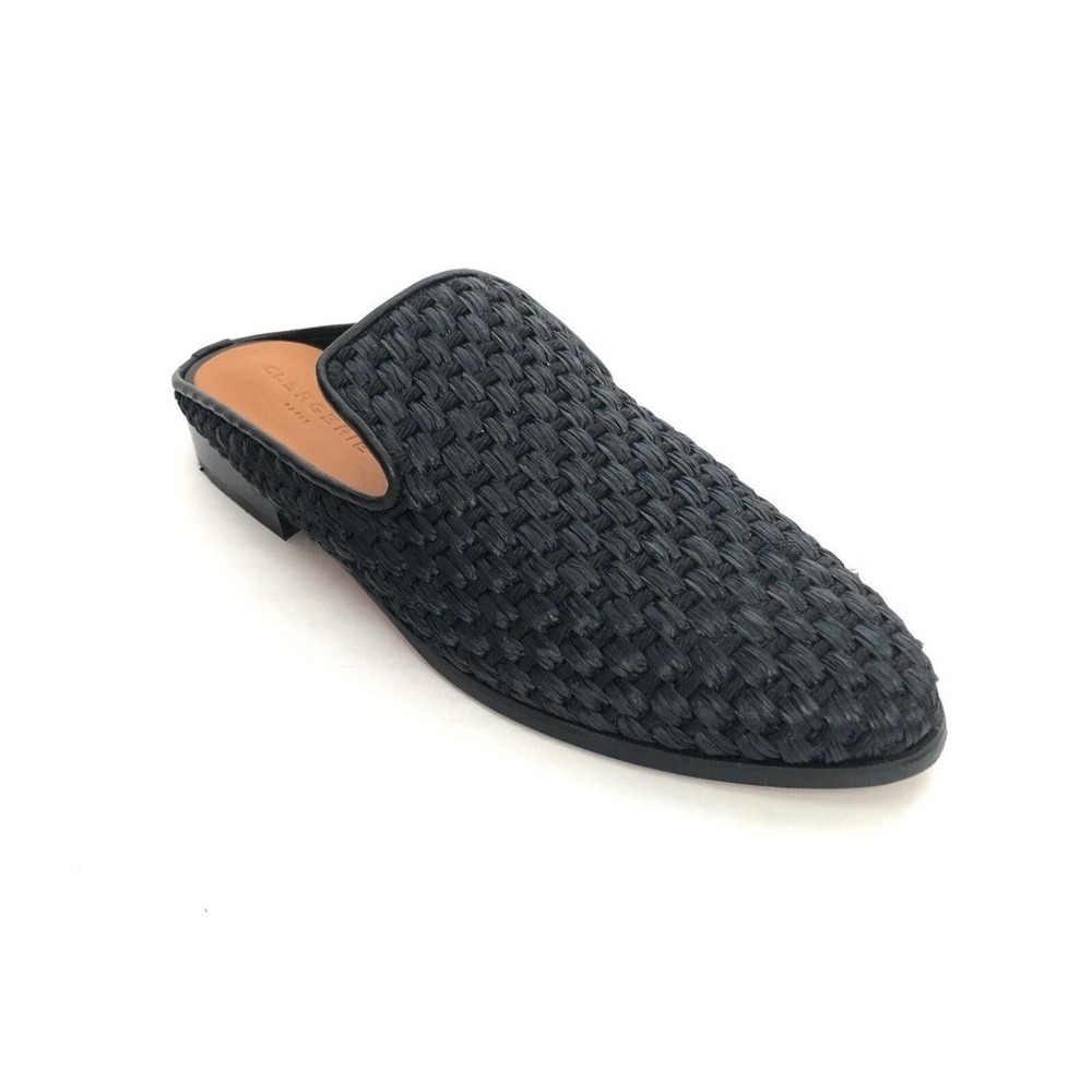 Robert Clergerie‎ Paris Women Shoes Size 36.5 Woven Raffia Black Mule Aliceop